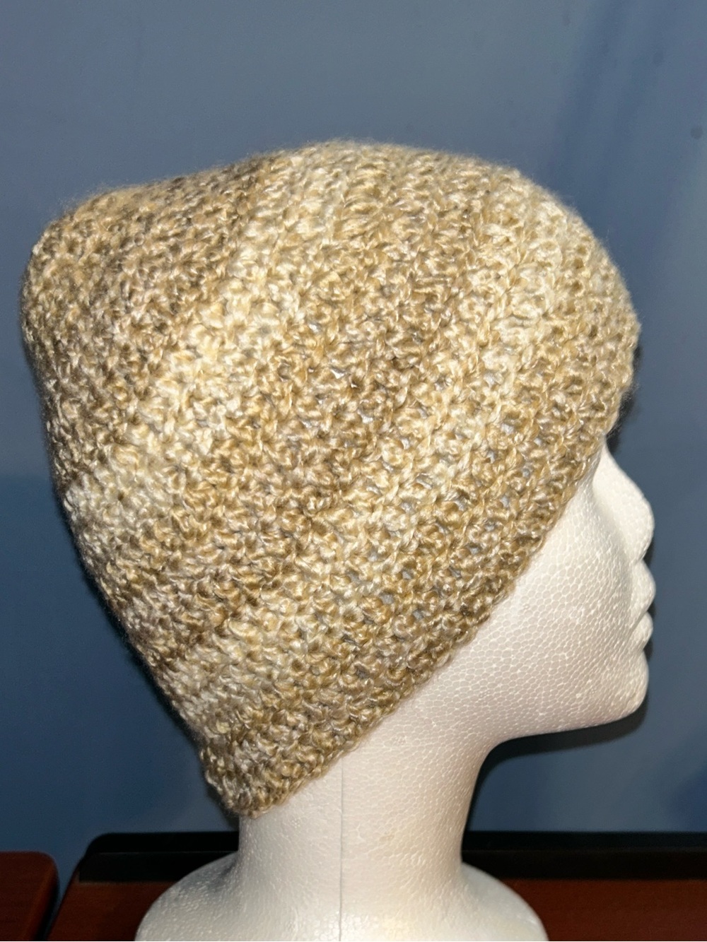 Crochet Cozy Two-Tone Beige Beanie